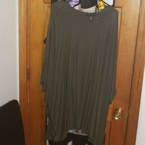 Olive green cotton poncho